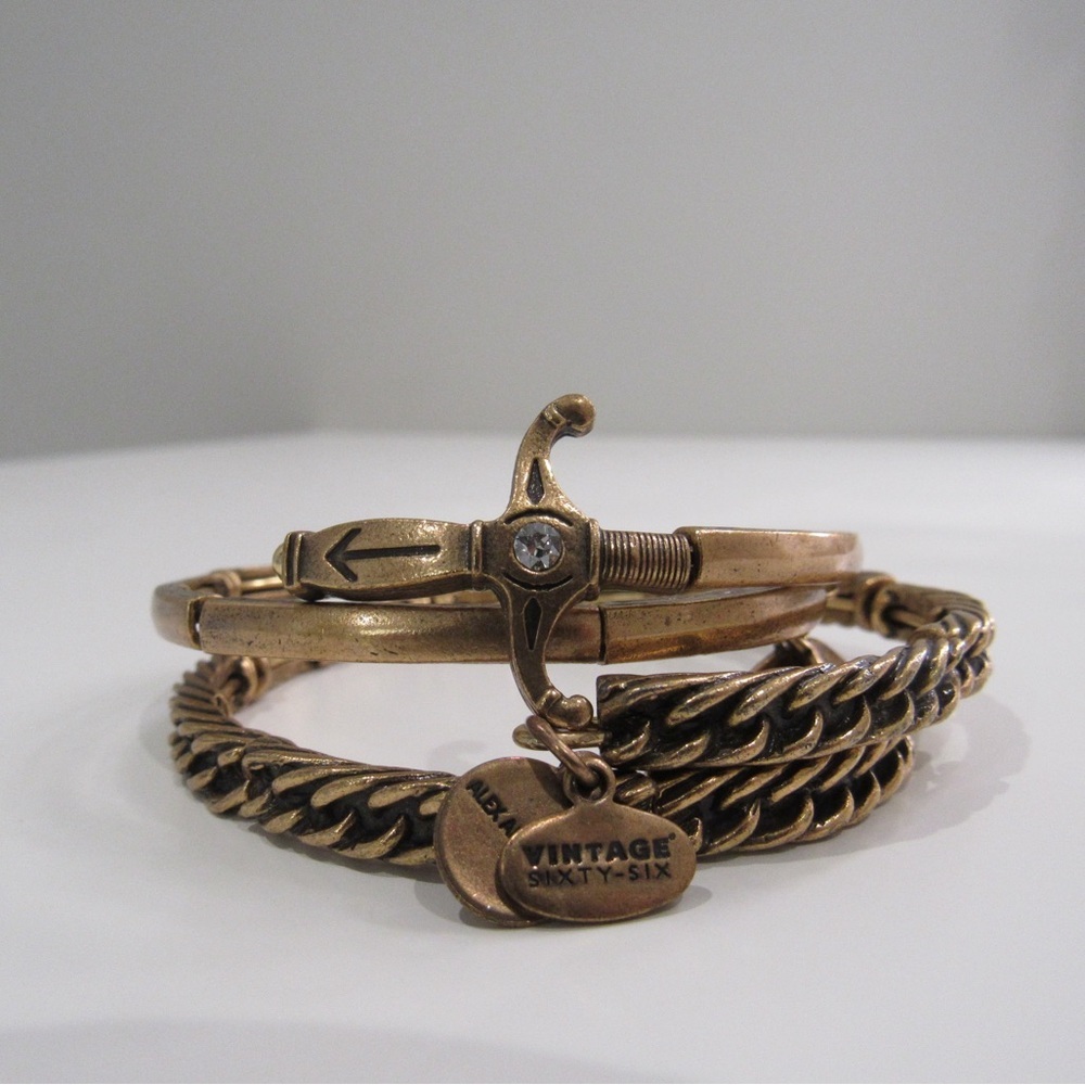 Alex & Ani Set of 2 Winter 2016 Sword Wrap RG, Islander Wrap Bracelets